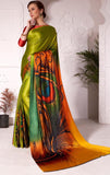Best  Peacock Feather Printed Silk Saree