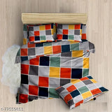 Cotton Double Striped Bedsheet (Pack of 1, Multicolor)