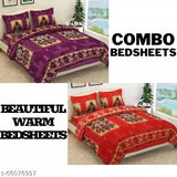 COMBO BEDSHEETS WINTER POLAR DOUBLE BED WOOLEN BED SHEETS
