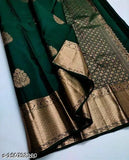 Green Zari Woven Banarasi Silk Saree With Blouse Piece